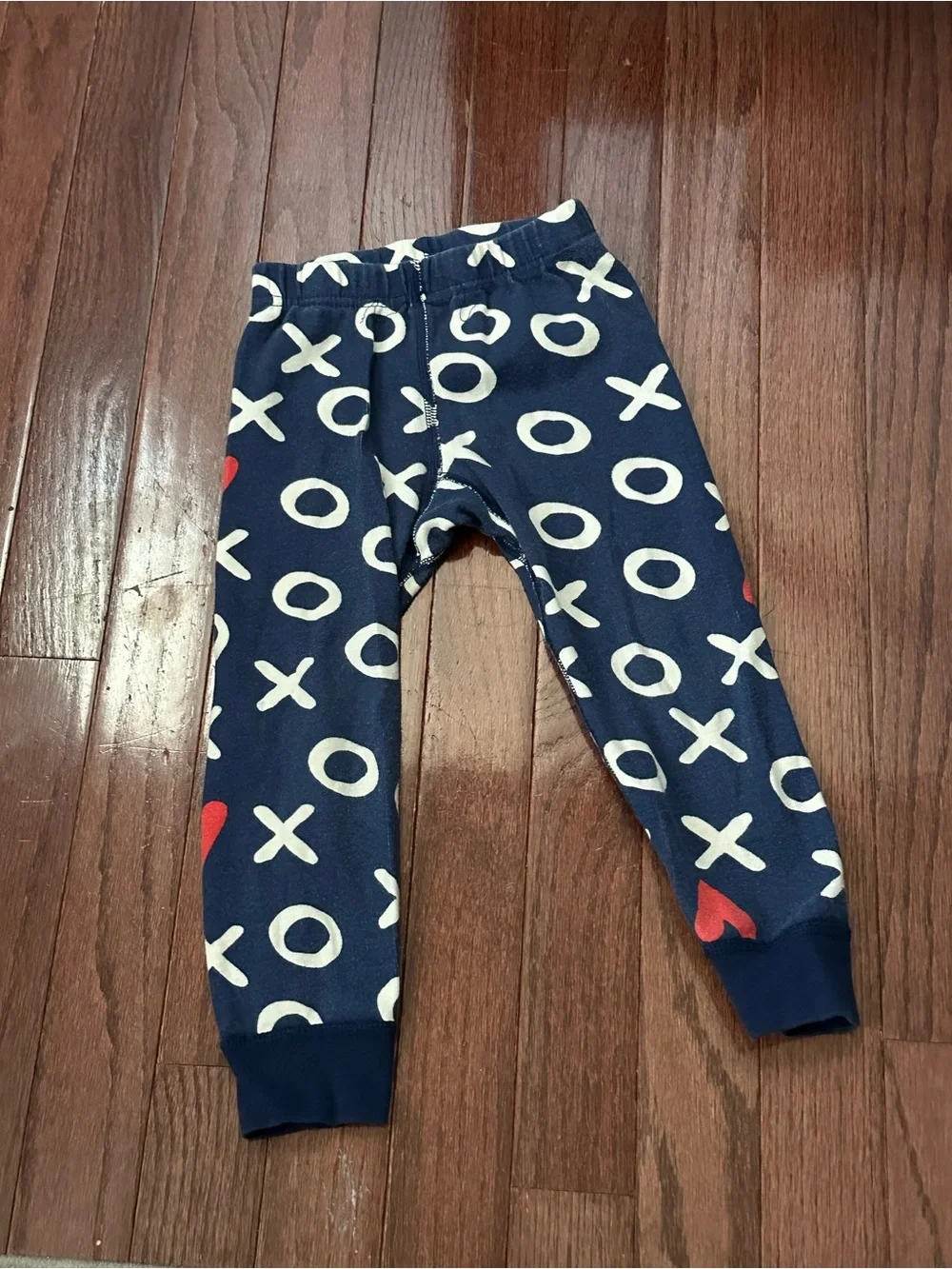 Hanna Andersson Kids Navy Blue” Hugs and Kisses “Pajama Set 3T